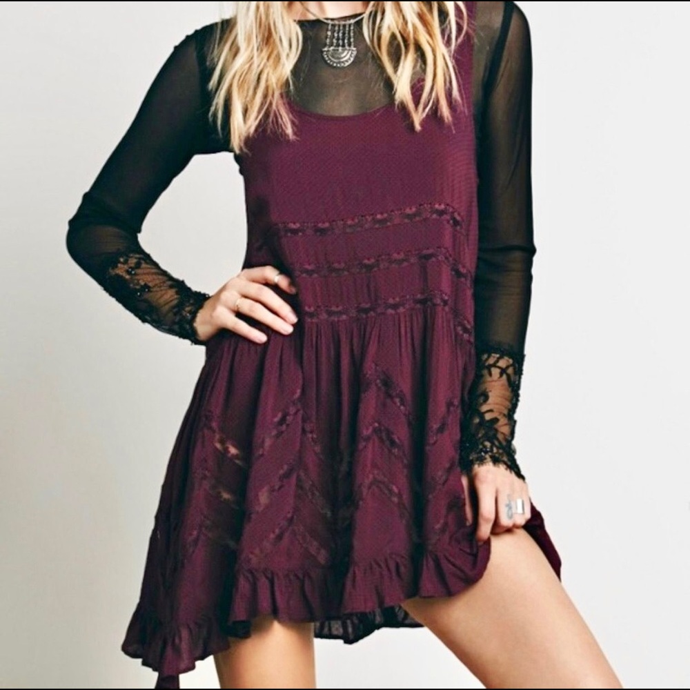 Free People Intimately Voile Lace Trapeze Slip